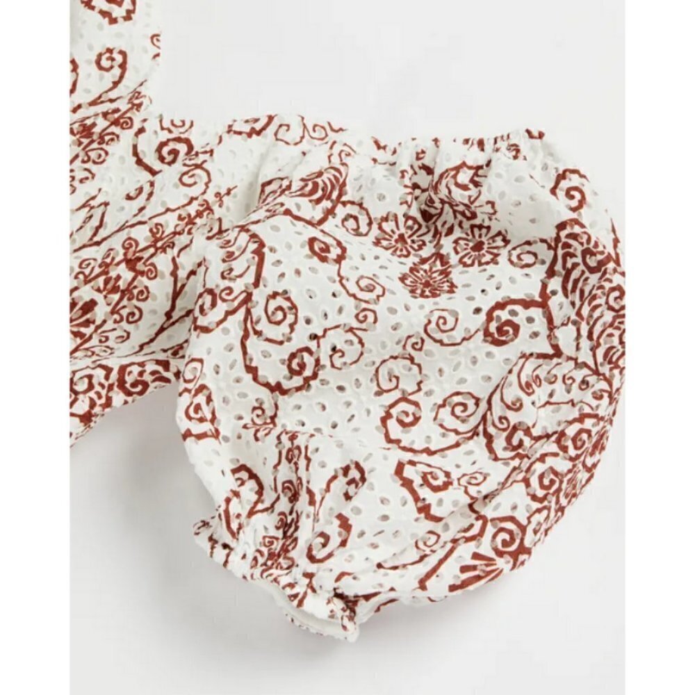 💕TED BAKER💕 Elizaaa Broderie Mini Dress With Puff Sleeves Print 8-10 US NWT - Picture 9 of 16